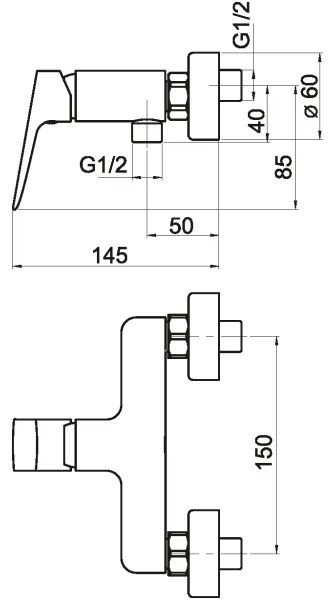 Novaservis - Rubinetto doccia NOBLESS EGO opaco nero