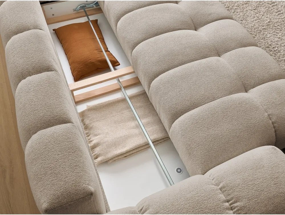 Divano grigio tortora con rivestimento in ciniglia 278 cm Everest – Bobochic Paris