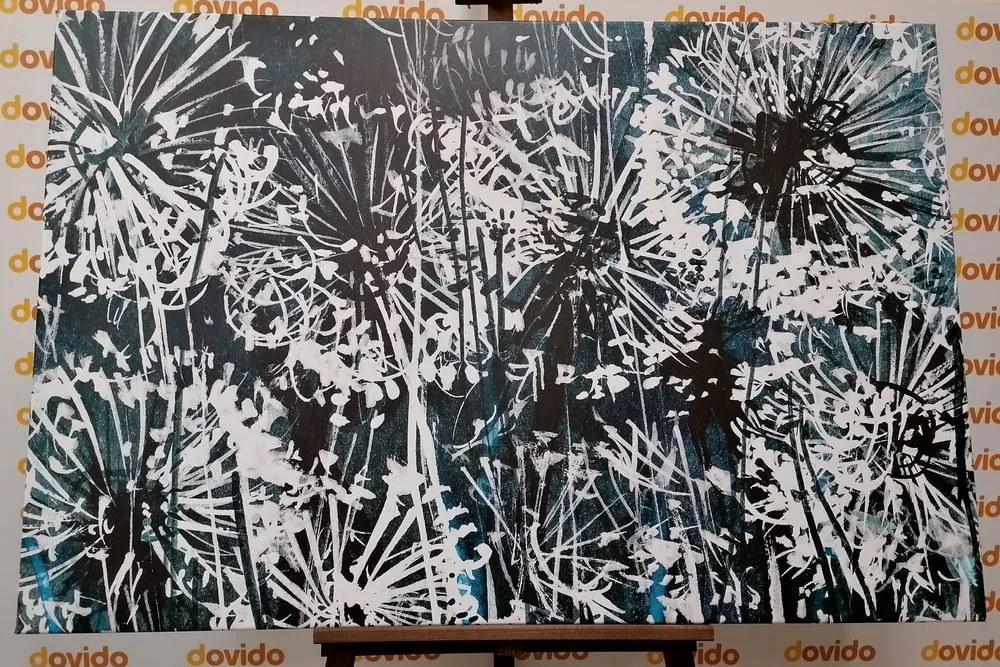 Quadro su tela – Soffione con elementi astratti