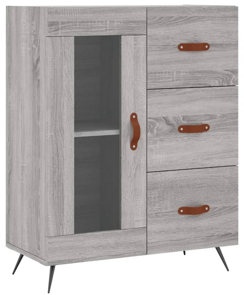 Credenza grigio sonoma 69,5x34x90 cm in legno multistrato