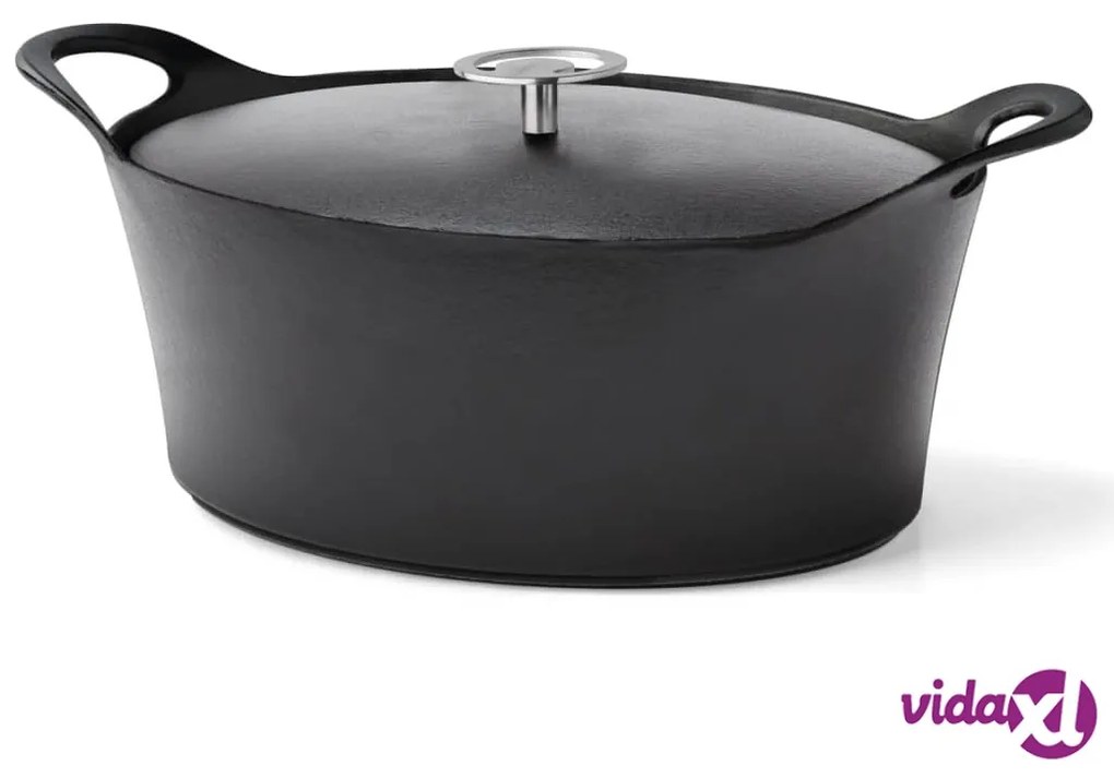 CUISINOX Pentola in Ghisa Smaltata 3,9 L 29 cm Ovale Nera