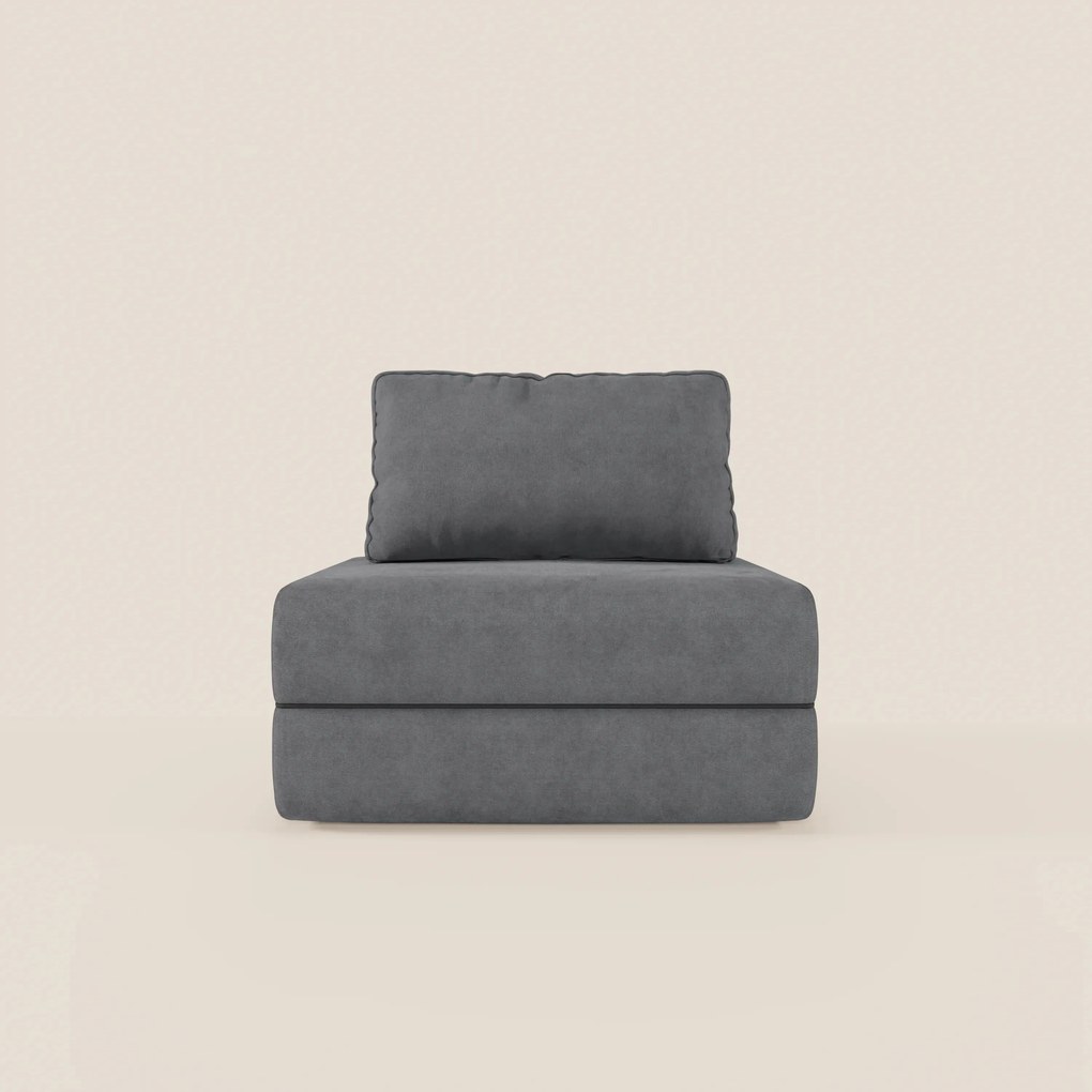 Rift poltrona letto con materasso alto 22 cm e memory foam - schienale mobile e tessuto smacchiabile T31