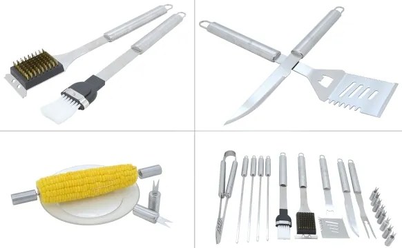 Grilling utensils acciaio inossidabile with a case 18 pz