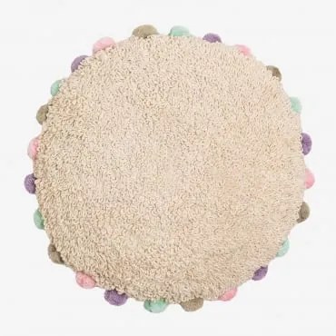 Cuscino rotondo in cotone (Ø44 cm) Vayana Multicolore Fresh - Sklum