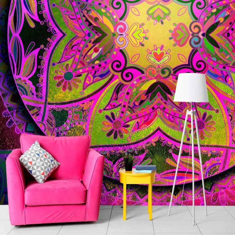 Fotomurale adesivo  Mandala: Pink Expression  Larghezza x Altezza Home decor 294x210