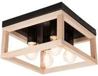 Lampada a Soffitto Villy, Marrone, Metallo, 16,5x30x30 cm, EPIKASA