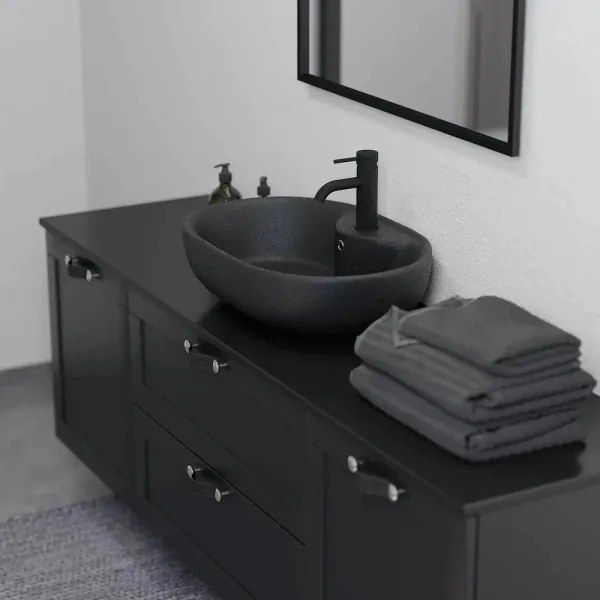 Lavabo da appoggio TROMSO 59,5x41 cm ceramica/nero
