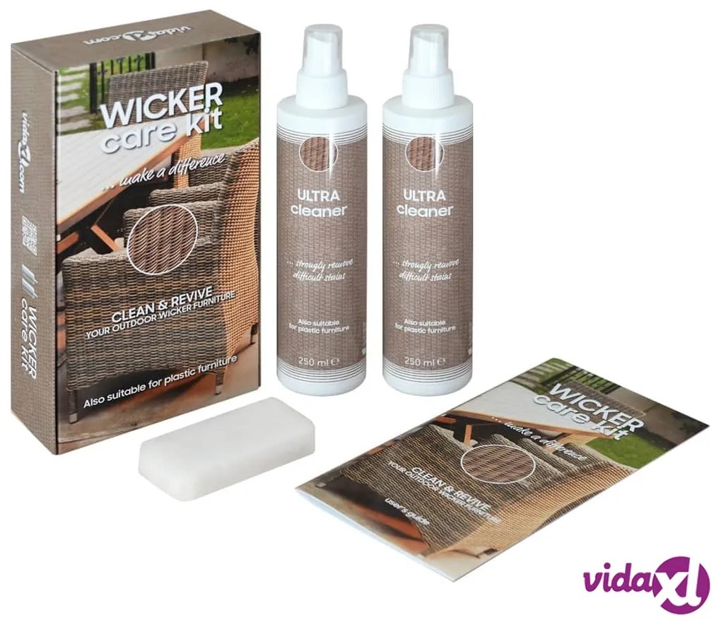 vidaXL Kit di Pulizia per Mobili Giardino Rattan e Textilene 2x250ml