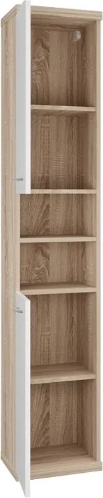 Colonna bagno a terra o sospesa 180 cm bicolore bianco e legno chiaro | LAC-ESTIA - KAMALU