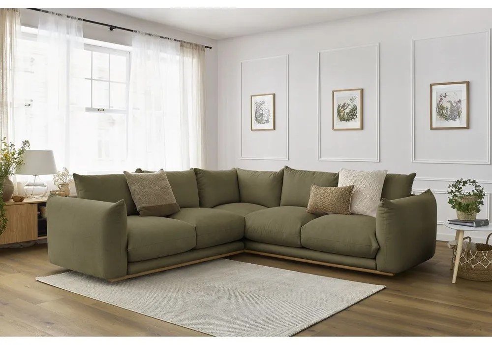 Divano angolare in verde chiaro Ernest – Bobochic Paris