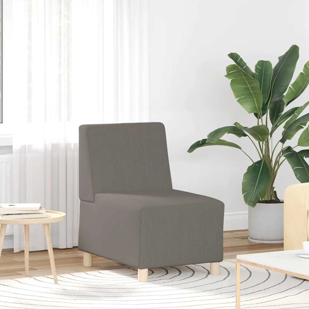Divano Sedia Grigio Chiaro 55 Cm Tessuto Di Velluto A Coste /