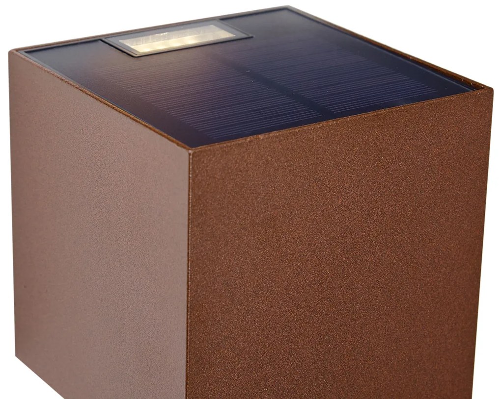 Lampada da parete per esterni marrone ruggine con LED 2 luci IP65, dimmerabile e solare - Charlene