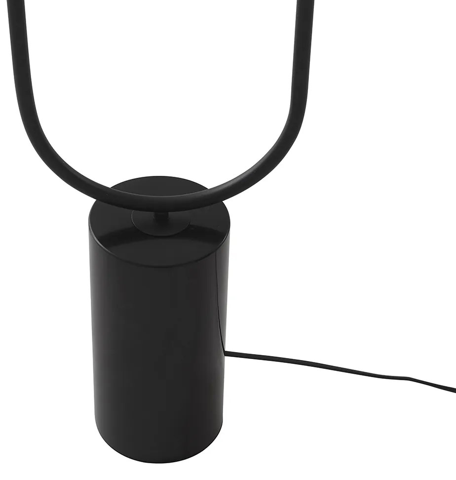 Lampada da terra Art Déco nera con vetro fumé 2 luci - Rid