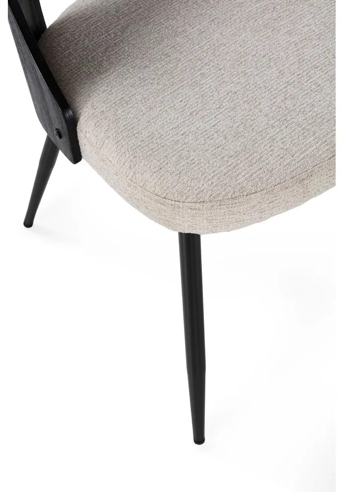 Sedie da pranzo in set nere/color crema in imbottito 2 pz Gilda – MOME