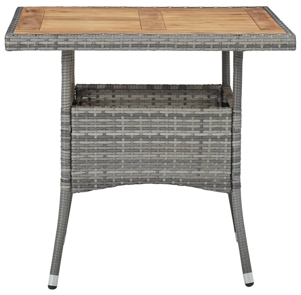 Set pranzo da giardino 5pz polyrattan e massello acacia grigio
