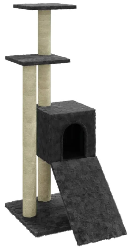 Albero per gatti con tiragraffi in sisal grigio scuro 92 cm