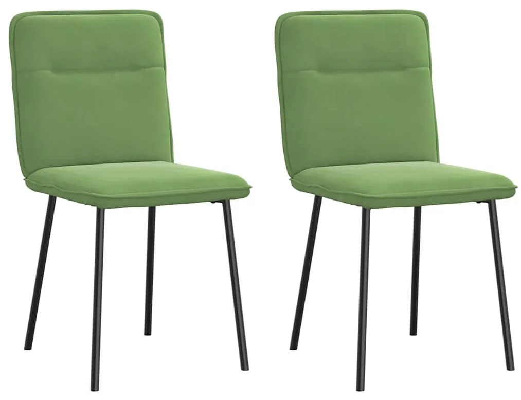 Sedie Da Pranzo 2 Pz Verde Chiaro İn Velluto /