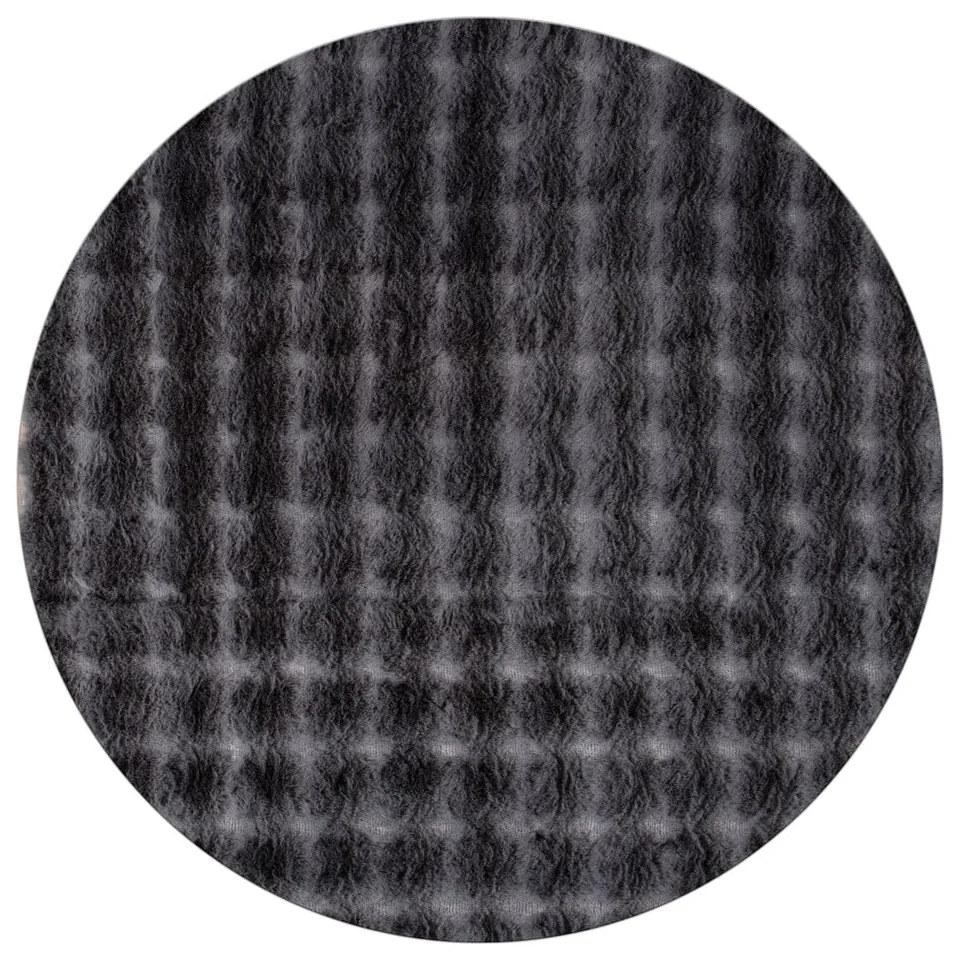 Tappeto color antracite rotondo lavabile ø 155 cm Bubbly - Oyo Concept