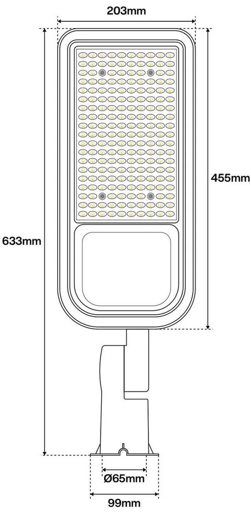 Armatura stradale 150W IP65 - 145lm/W - con Osram chip LED Colore Bianco Freddo 6.000K