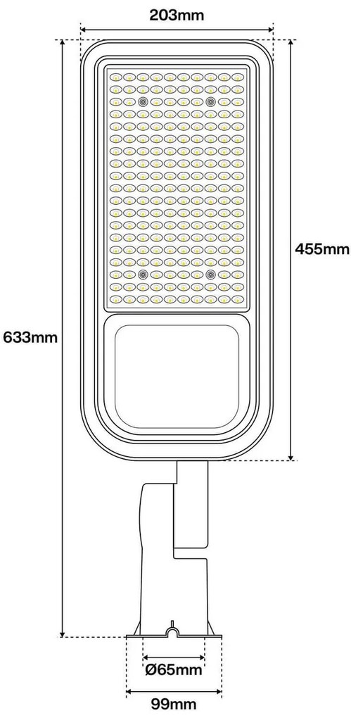 Armatura stradale 150W IP65 - 145lm/W - con Osram chip LED Colore Bianco Naturale 4.000K