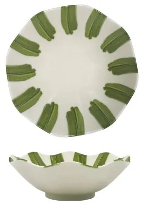 Servizio da tavola 18 pezzi, bianco/verde, in porcellana