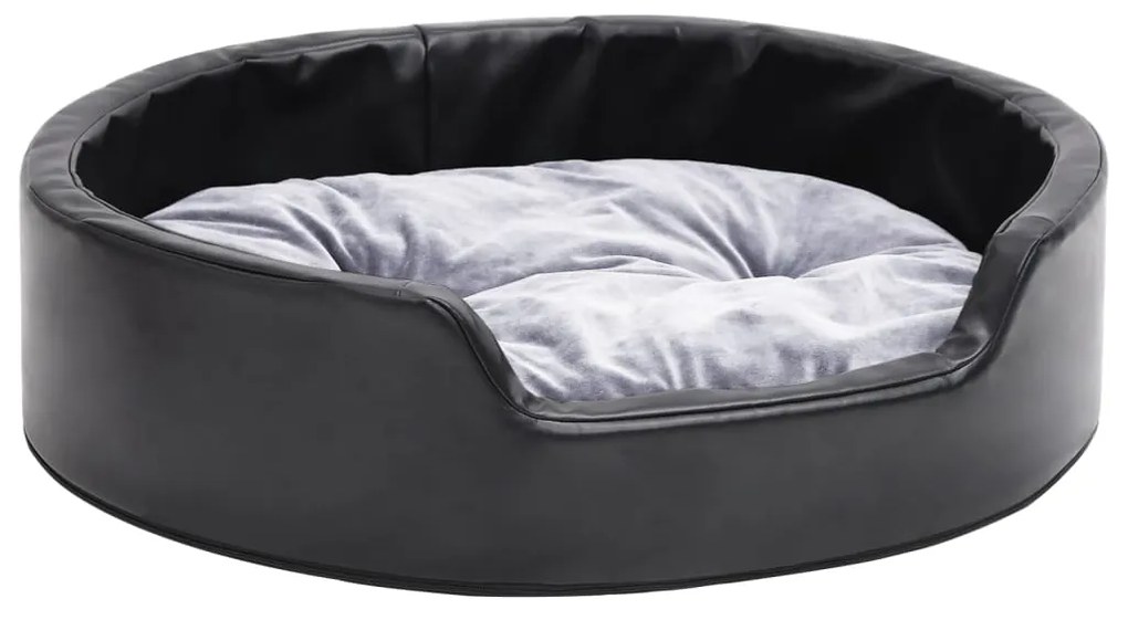 Lettino per cani nero e grigio 69x59x19 cm peluche e similpelle