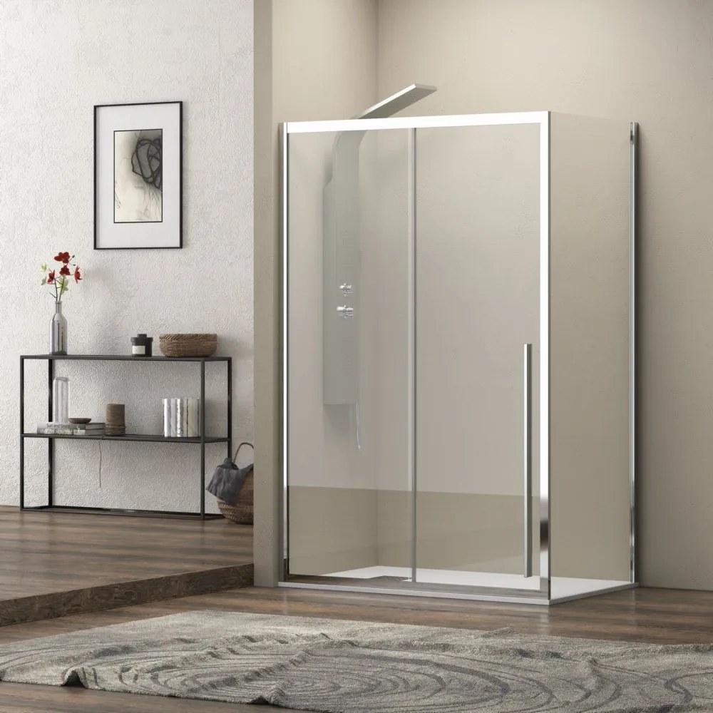 Box doccia 70x140 scorrevole e fisso vetro 8mm altezza h200 | KEL4000 - KAMALU