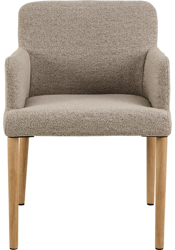 Sedia da pranzo beige in imbottito con braccioli Zoe – Actona