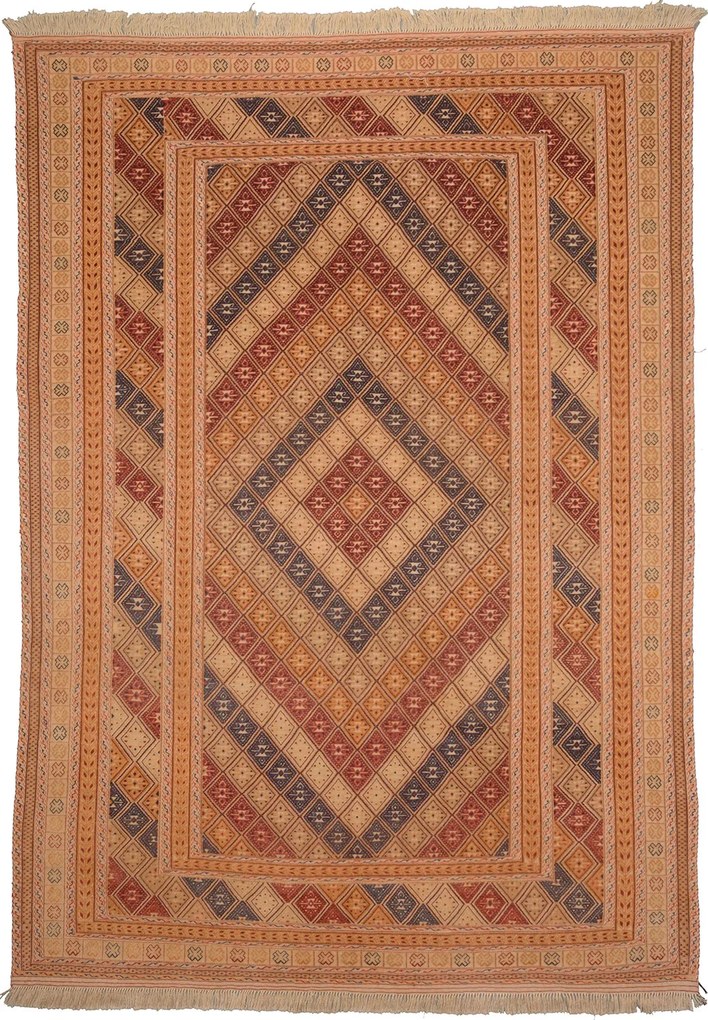 Kilim Tappeto 210x290 Beige (Afghanistan) Tessuto A Mano