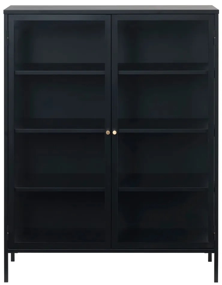 Vetrina nera in metallo 110x140 cm Carmel - Unique Furniture