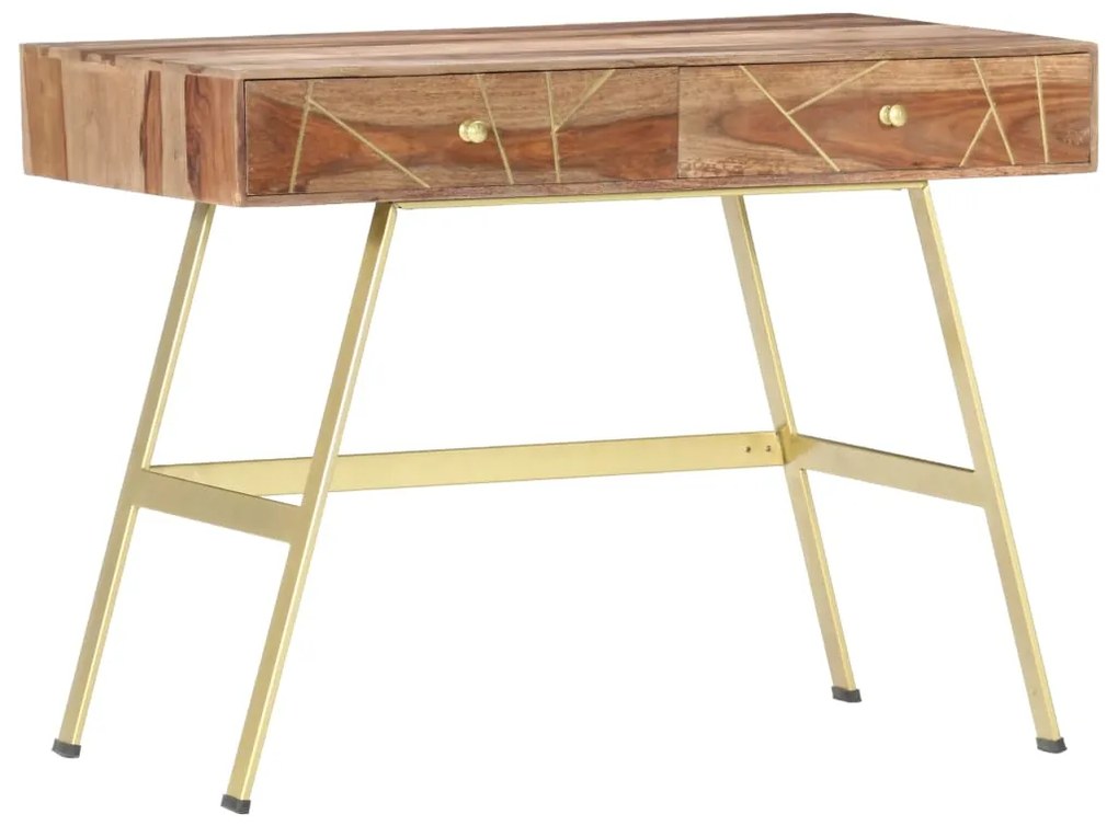 Scrivania Con Cassetti 100x55x75 Cm Legno Massello Di Sheesham /