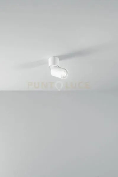 Faretto in alluminio bianco connect 1 luce attacco gu10 tondo d.5,5cm