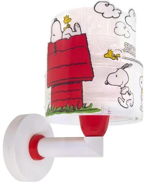 Dalber 76309 - Lampada da parete per bambini SNOOPY 1xE27/15W/230V bianco/rosso