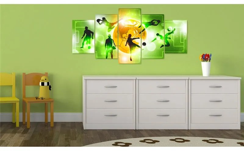 Quadro Amo il calcio  Colore Verde, Dimensioni e Misure 100x50