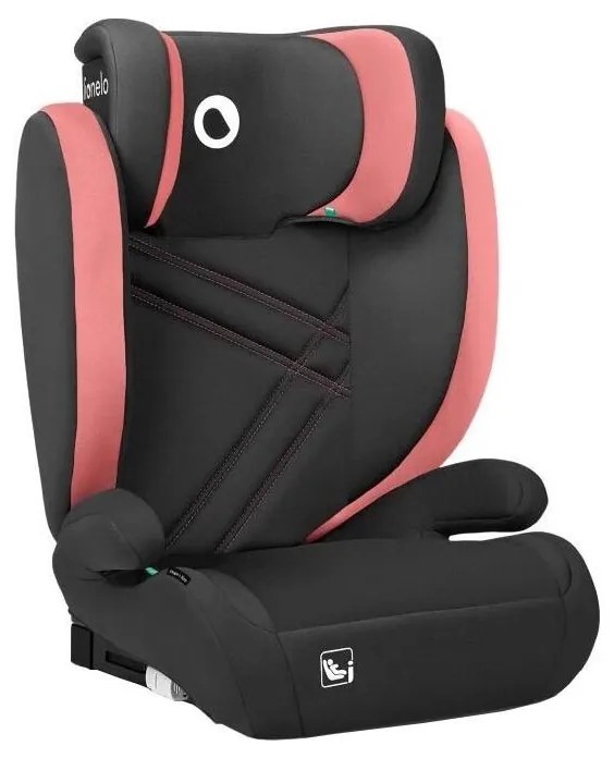 Lionelo - Seggiolino auto HUGO i-Dimensioni 100-150 cm nero/rosa