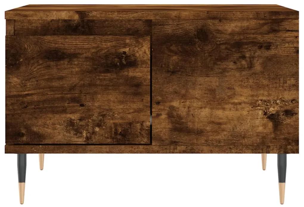 Tavolino da salotto rovere fumo 55x55x36,5 cm legno multistrato