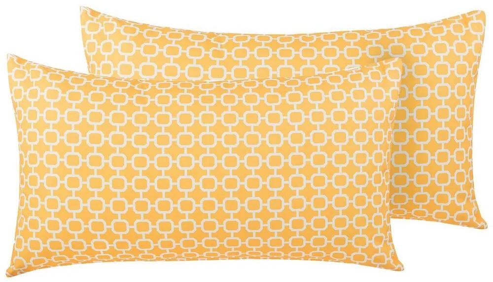 Set di 2 cuscini da esterno giallo con motivo geometrico 40 x 70 cm ASTAKOS Beliani