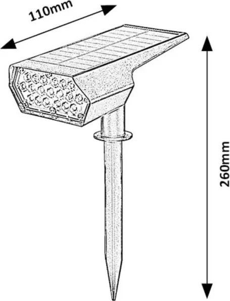 Rabalux 77088 - LED Solare NANTES LED/0,5W/3,7V IP65 nero