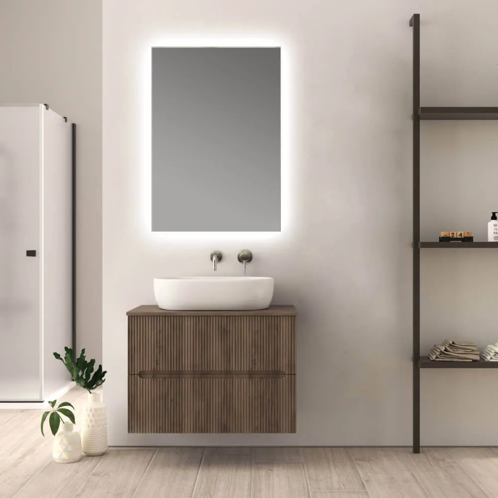 Mobile bagno cannettato 80 cm finitura noce Palermo