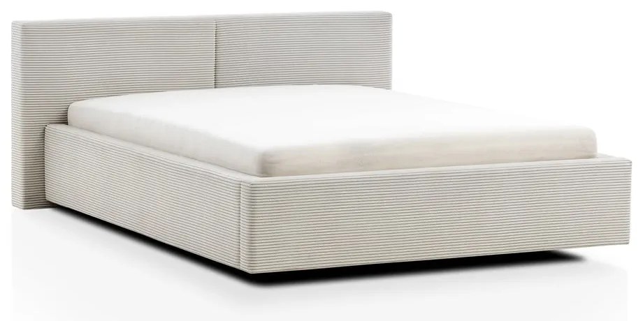 Letto matrimoniale imbottito beige rete non inclusa 160x200 cm Cube – Meise Möbel