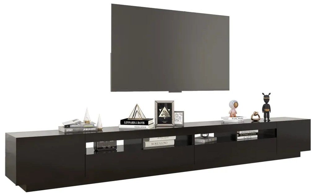 Mobile Porta TV con Luci LED Nero 300x35x40 cm