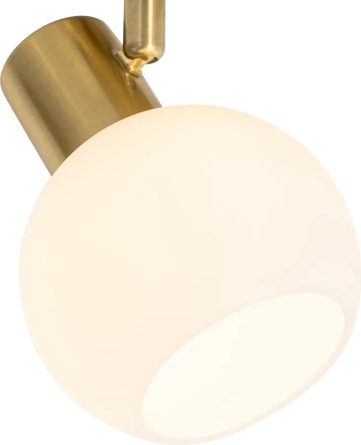 Faretto Art Déco oro con vetro opalino orientabile - Anouk