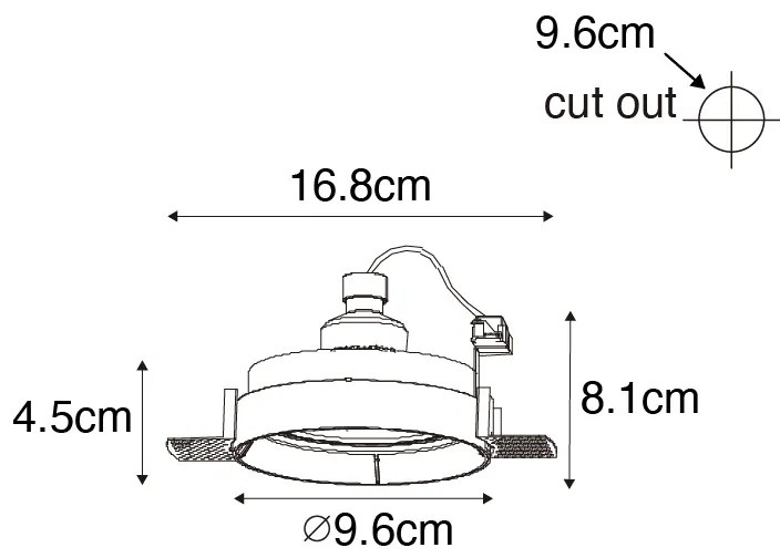 Set di 6 faretti da incasso moderni bianchi GU10 rotondi senza cornice - Oneon