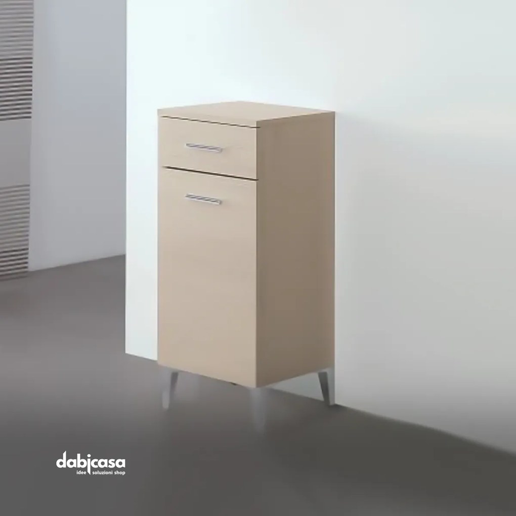 Base Singola "Stella" Colore Larice da 83cm con un Cassetto ed un Anta Reversibile