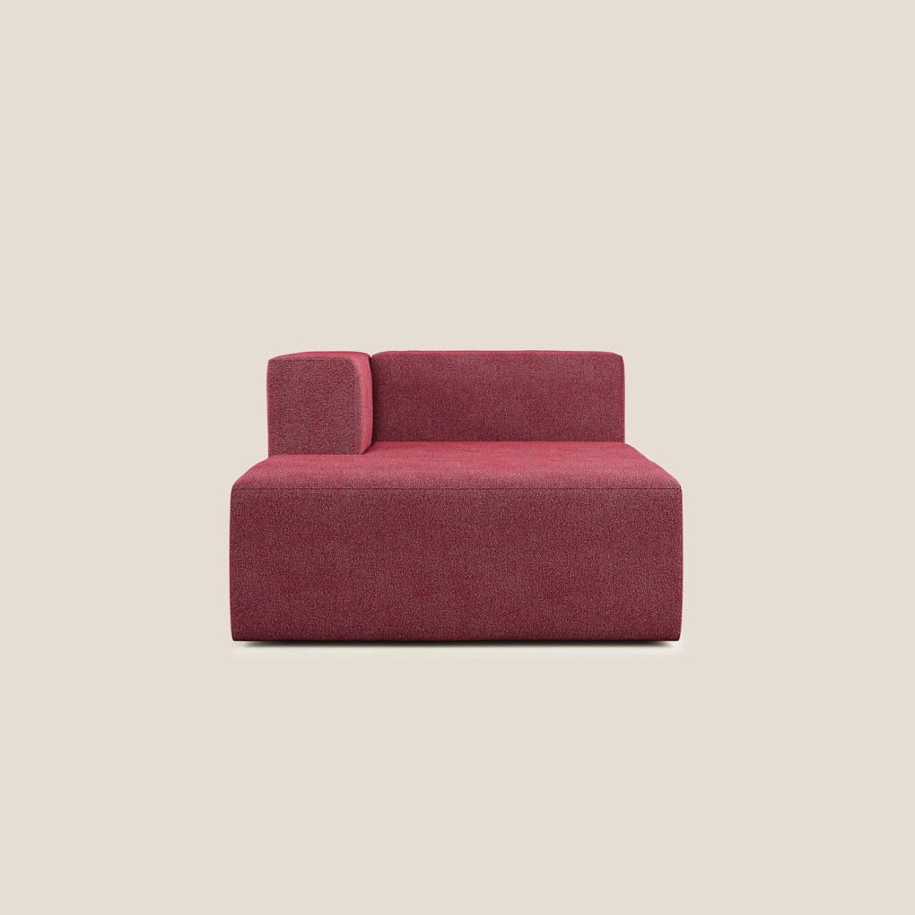 Nettuno modulo chaise longue in morbido tessuto bouclè T07