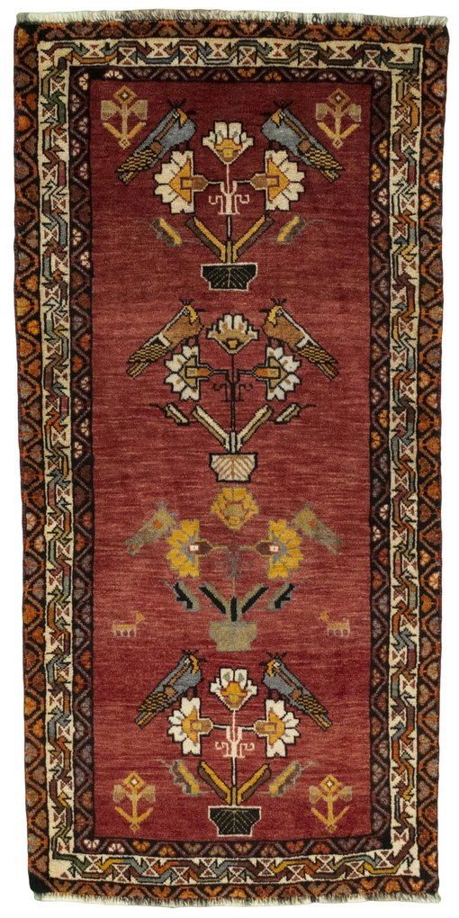 Shiraz Tappeto persiano 170 x 80 Rosso (Iran) Annodato A Mano