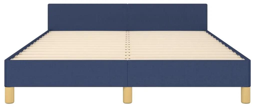 Giroletto con testiera blu 140x200 cm in tessuto