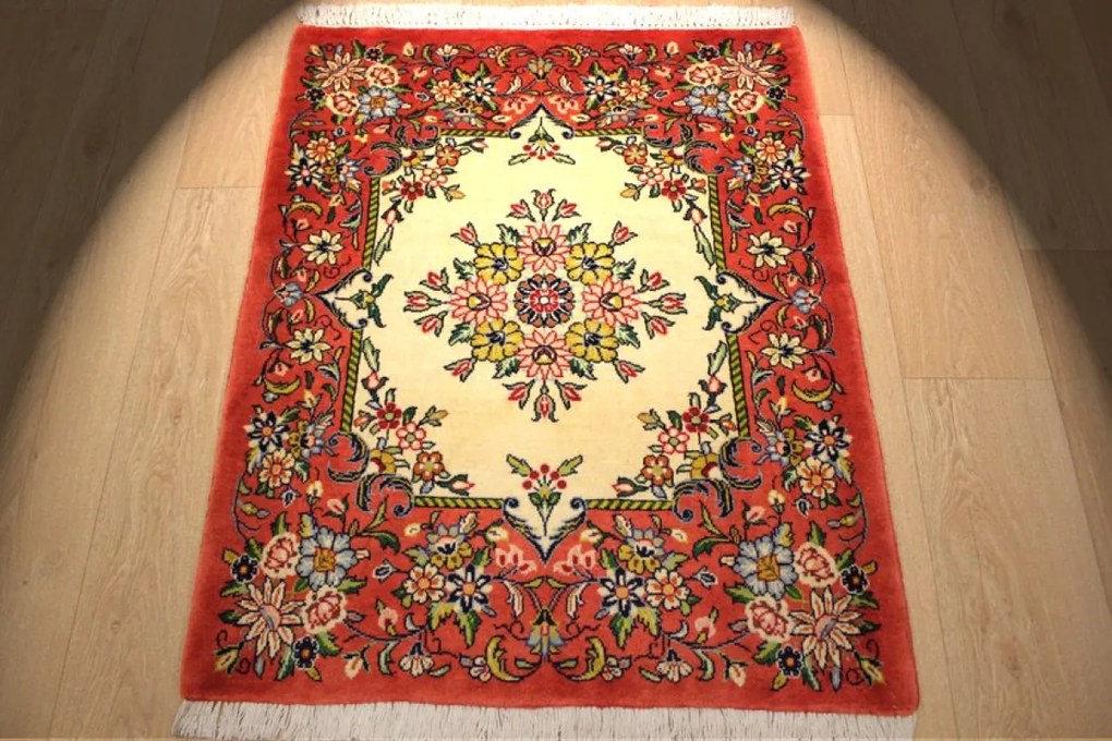 Kashan Tappeto 100x80 (Iran) Annodato A Mano