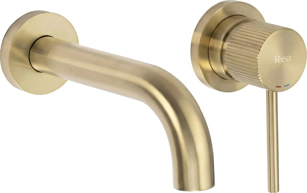Rubinetto da parete Rea  Lungo Stripe Brush Gold