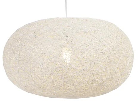Lampada a sospensione rustica bianca 50 cm - Corda Flat